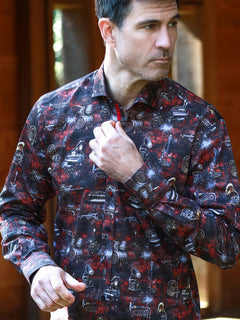 STEAMPUNK INSTRUMENT PRINT SHIRT - Claudio Lugli Shirts