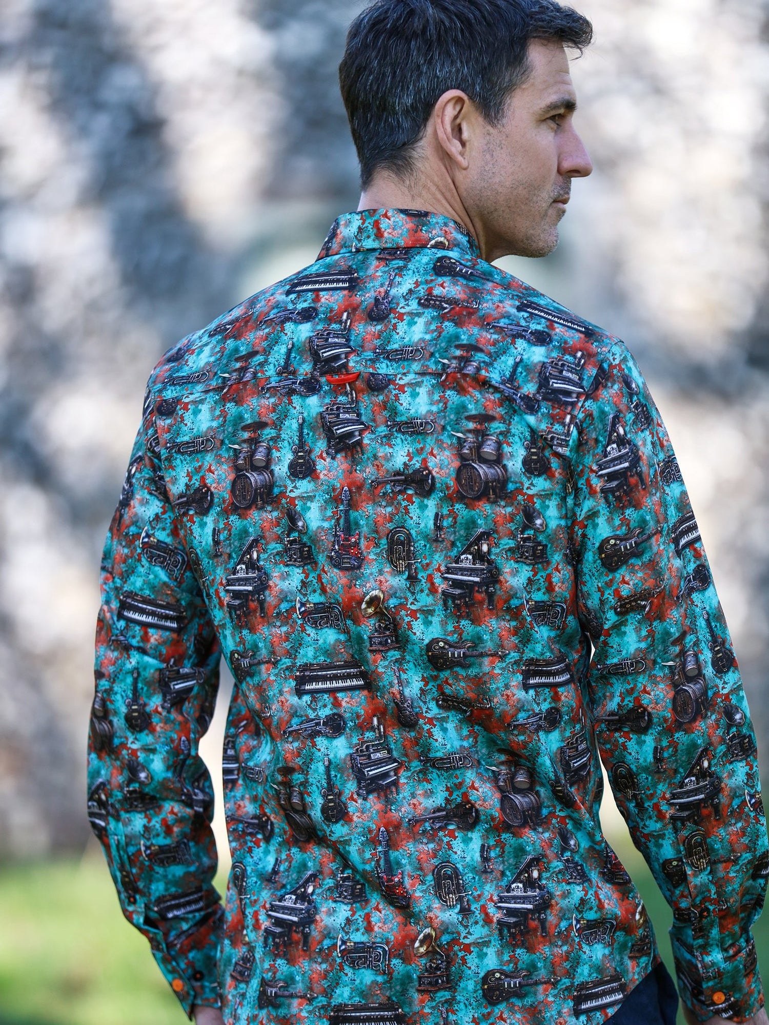 STEAMPUNK INSTRUMENT PRINT SHIRT - Claudio Lugli Shirts