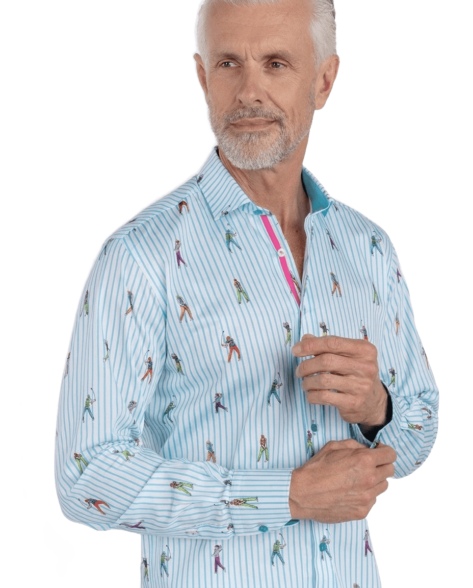 Stripe Golfer Print Shirt - Claudio Lugli Shirts