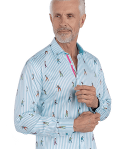 Stripe Golfer Print Shirt - Claudio Lugli Shirts
