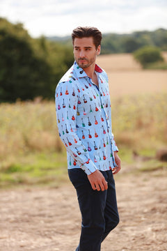 STRIPE GUITAR MEN PRINT SHIRT - Premium Men's Patterned Shirt by Claudio Lugli | Bold Design, Tailored Fit, Best Printed Shirts