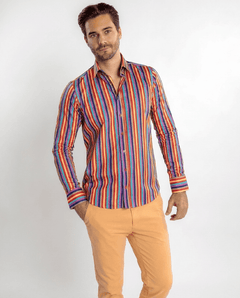 Stripe Multicolor Print Shirt - Claudio Lugli Shirts