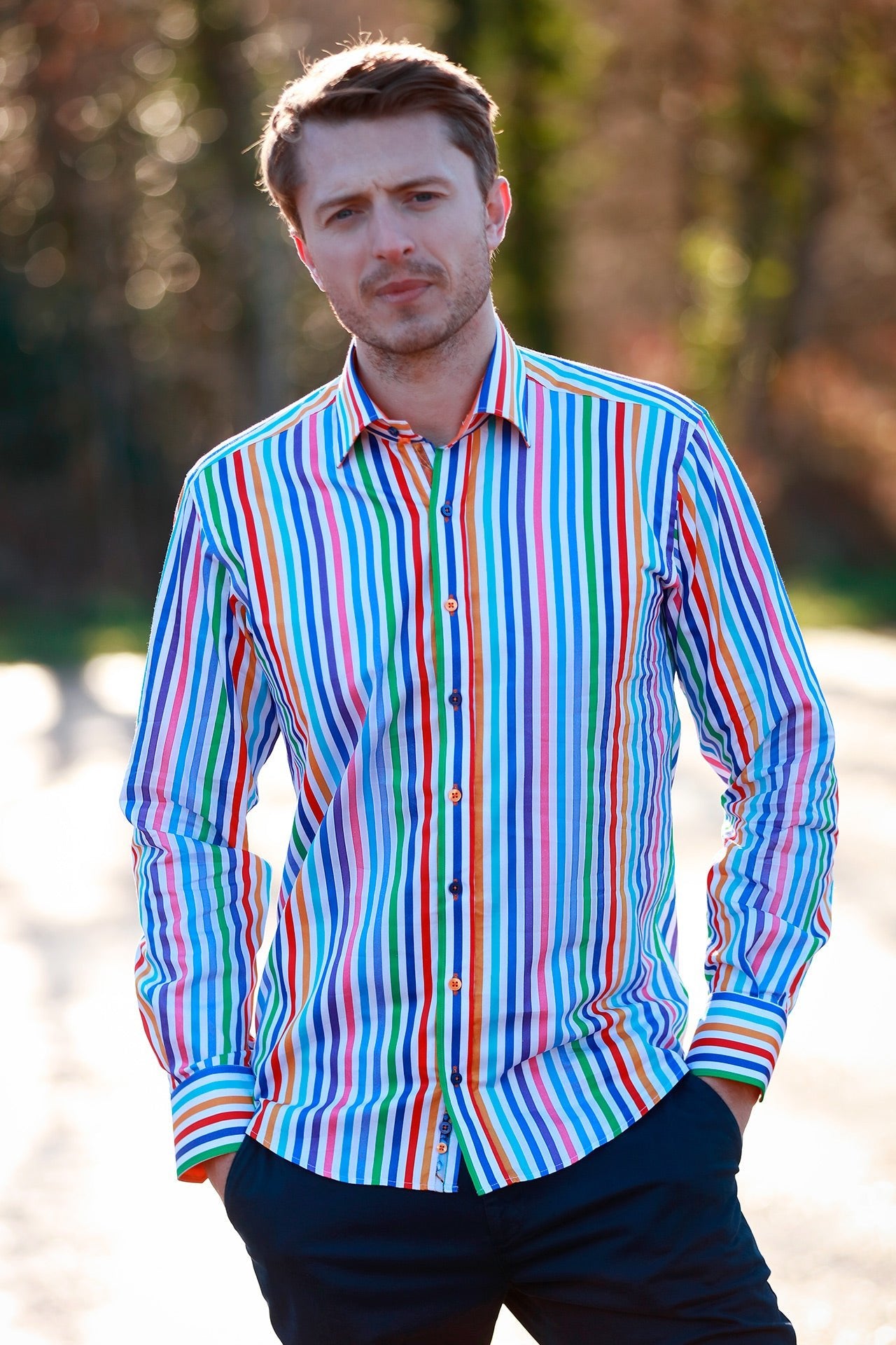 STRIPE MULTICOLOUR PRINT SHIRT