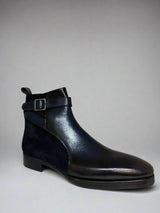 SUEDE + LEATHER HAND PAINTED BOOT - Q - 02 - 8340 - Premium Men's Patterned Shirt by Claudio Lugli | Bold Design, Tailored Fit, Best Printed Shirts