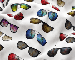 SUNGLASSES PATTERNED HAWAIIAN SHORT SLEEVE SHIRT - Claudio Lugli Shirts