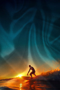 SURFER RIDER OF THE CRIMSON WAVE PLACEMENT PRINT SHIRT - Premium Men's Patterned Shirt by Claudio Lugli | Bold Design, Tailored Fit, Best Printed Shirts