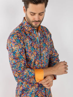 TENCEL CL25150 MULTICOLOUR LEAVES - Claudio Lugli Shirts