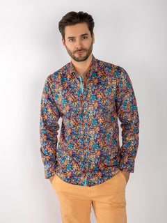 TENCEL CL25150 MULTICOLOUR LEAVES - Claudio Lugli Shirts