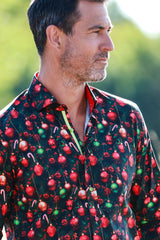 TENCEL GREEN XMAS DECO PRINT SHIRT - Claudio Lugli Shirts