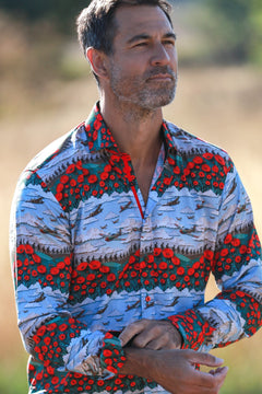 TENCEL POPPY MULTICOLOUR PRINT SHIRT - Claudio Lugli Shirts