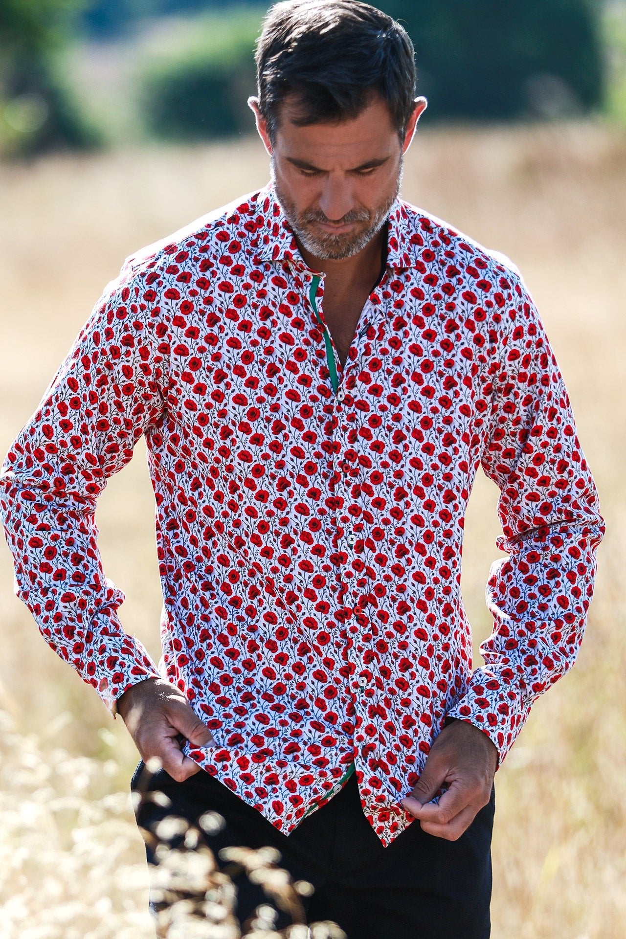 TENCEL POPPY PRINT SHIRT - Claudio Lugli Shirts