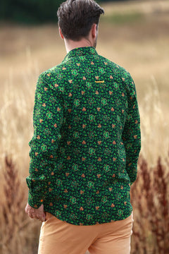 TENCEL SHAMROCK EMERALD PRINT SHIRT - Claudio Lugli Shirts