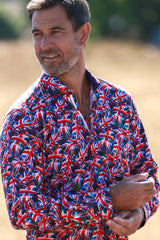 TENCEL UNION JACK PRINT SHIRT - Claudio Lugli Shirts