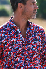 TENCEL UNION JACK PRINT SHIRT - Claudio Lugli Shirts