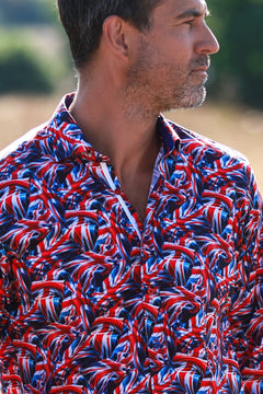 TENCEL UNION JACK PRINT SHIRT - Claudio Lugli Shirts