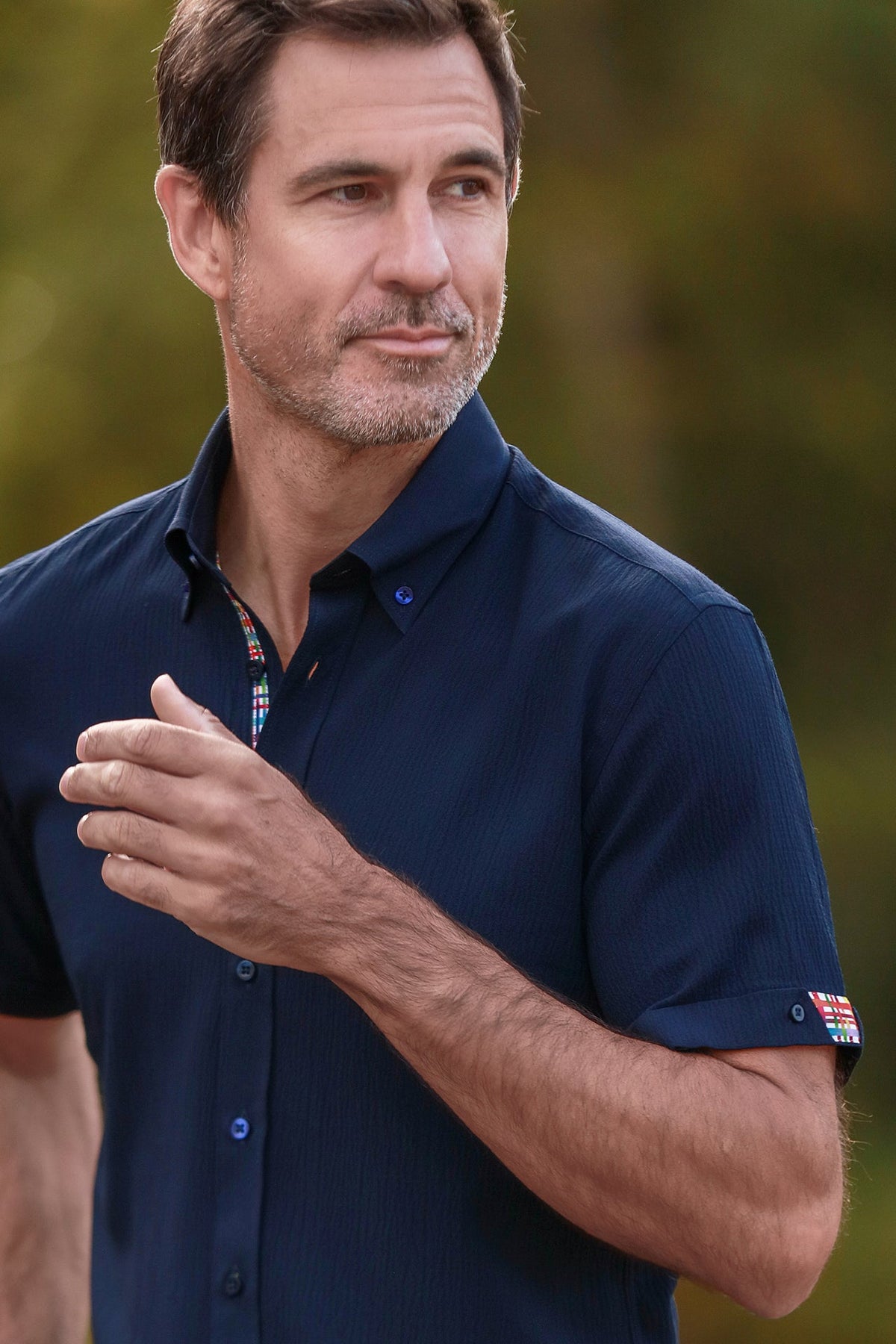 Textured Classic Seersucker Short Sleeve Shirt - Claudio Lugli Shirts