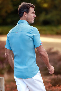 Textured Classic Seersucker Short Sleeve Shirt - Claudio Lugli Shirts