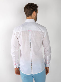 TEXTURED JACQUARD SHIRT W/ DARK FLORAL INSERT - Claudio Lugli Shirts