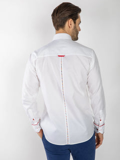 TEXTURED JACQUARD SHIRT W/ HOUNDSTOOTH INSERT - Claudio Lugli Shirts