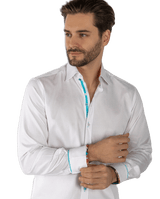 Textured Jacquard Shirt W/ Vibrant Floral Insert - Claudio Lugli Shirts