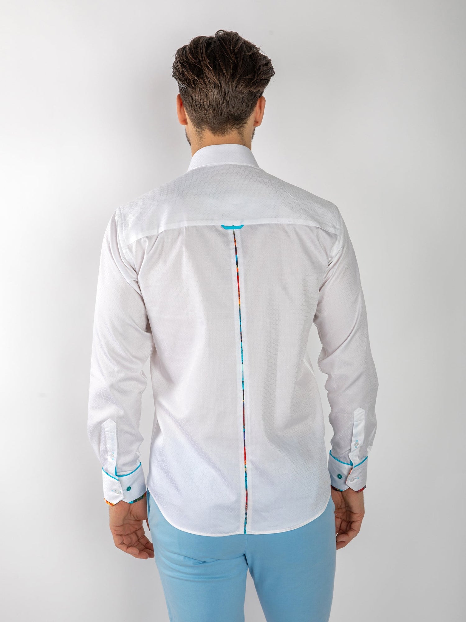 TEXTURED JACQUARD SHIRT W/ VIBRANT FLORAL INSERT - Claudio Lugli Shirts