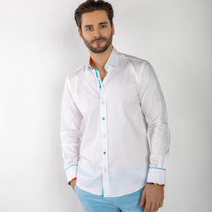 TEXTURED JACQUARD SHIRT W/ VIBRANT FLORAL INSERT - Claudio Lugli Shirts