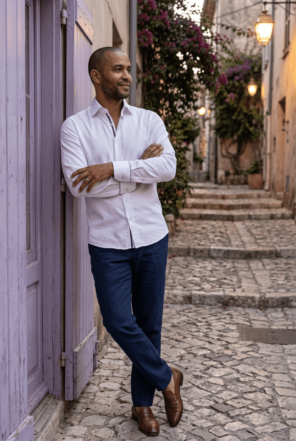 Textured Jacquard Shirt with Amethyst Insert - Claudio Lugli Shirts