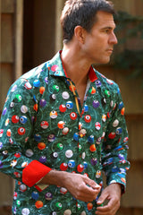 THE ART OF SNOOKER/POOL PRINT SHIRT - Premium Men's Patterned Shirt by Claudio Lugli | Bold Design, Tailored Fit, Best Printed Shirts