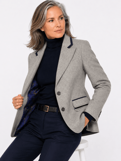 THE ASCOT HERRINGBONE CONTRAST BLAZER - Claudio Lugli Shirts