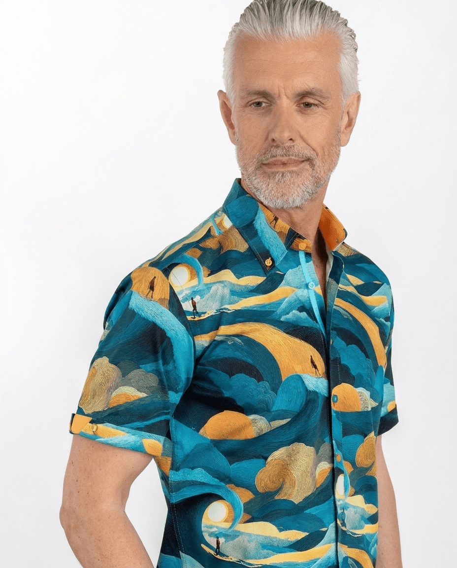 The Celestial Wave Surfer Print Shirt - Claudio Lugli Shirts