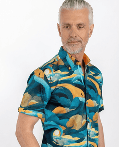 The Celestial Wave Surfer Print Shirt - Claudio Lugli Shirts
