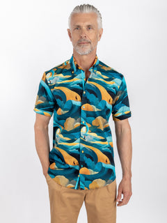 THE CELESTIAL WAVE SURFER PRINT SHIRT - Claudio Lugli Shirts