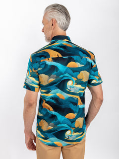 THE CELESTIAL WAVE SURFER PRINT SHIRT - Claudio Lugli Shirts