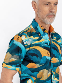 THE CELESTIAL WAVE SURFER PRINT SHIRT - Claudio Lugli Shirts