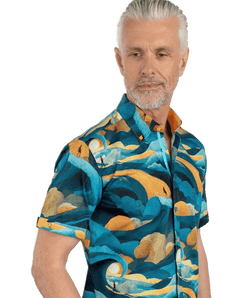 The Celestial Wave Surfer Print Shirt - Claudio Lugli Shirts