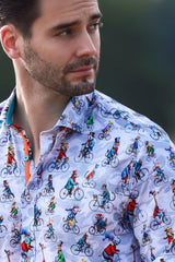 THE CIRCUS PARADE TENCEL PRINT SHIRT - Claudio Lugli Shirts