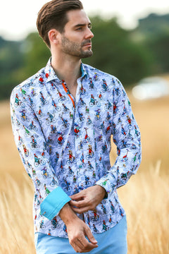 THE CIRCUS PARADE TENCEL PRINT SHIRT - Claudio Lugli Shirts