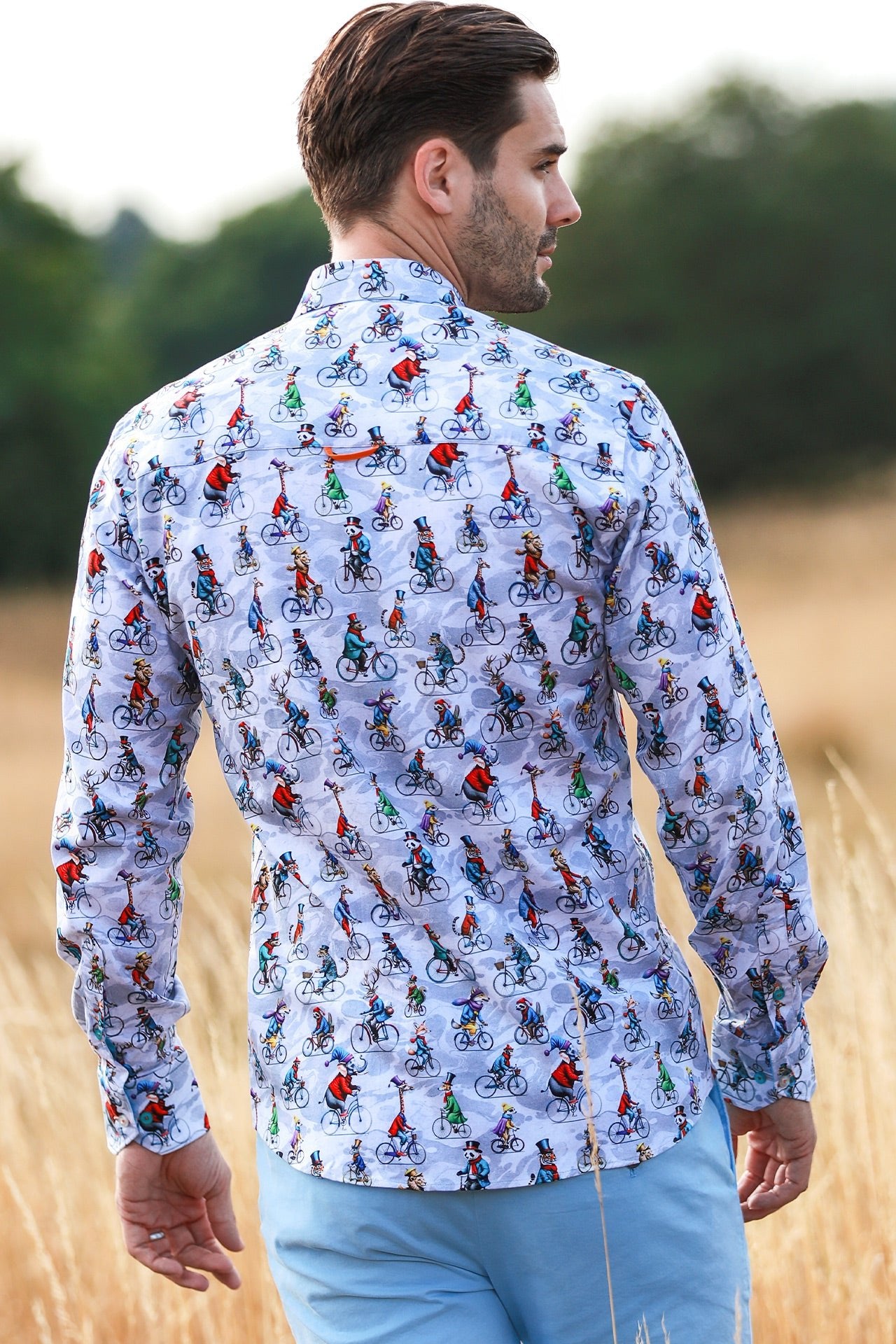THE CIRCUS PARADE TENCEL PRINT SHIRT - Claudio Lugli Shirts