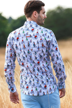 THE CIRCUS PARADE TENCEL PRINT SHIRT - Claudio Lugli Shirts
