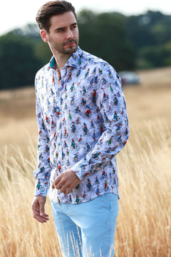 THE CIRCUS PARADE TENCEL PRINT SHIRT - Claudio Lugli Shirts