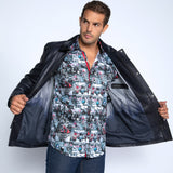 The Commander Leather Field Jacket - Premium Men's Patterned Shirt by Claudio Lugli | Bold Design, Tailored Fit, Best Printed Shirts