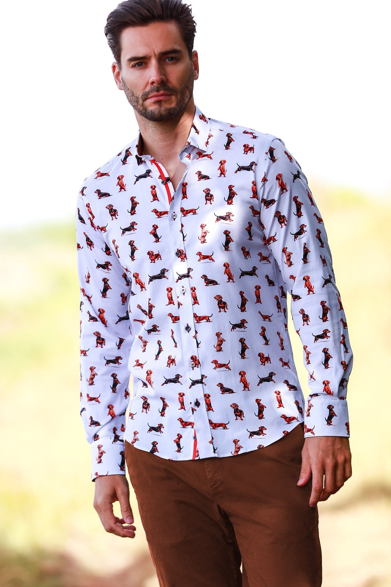 THE DACHSHUND TENCEL PRINT SHIRT - Claudio Lugli Shirts