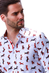 THE DACHSHUND TENCEL PRINT SHIRT - Claudio Lugli Shirts