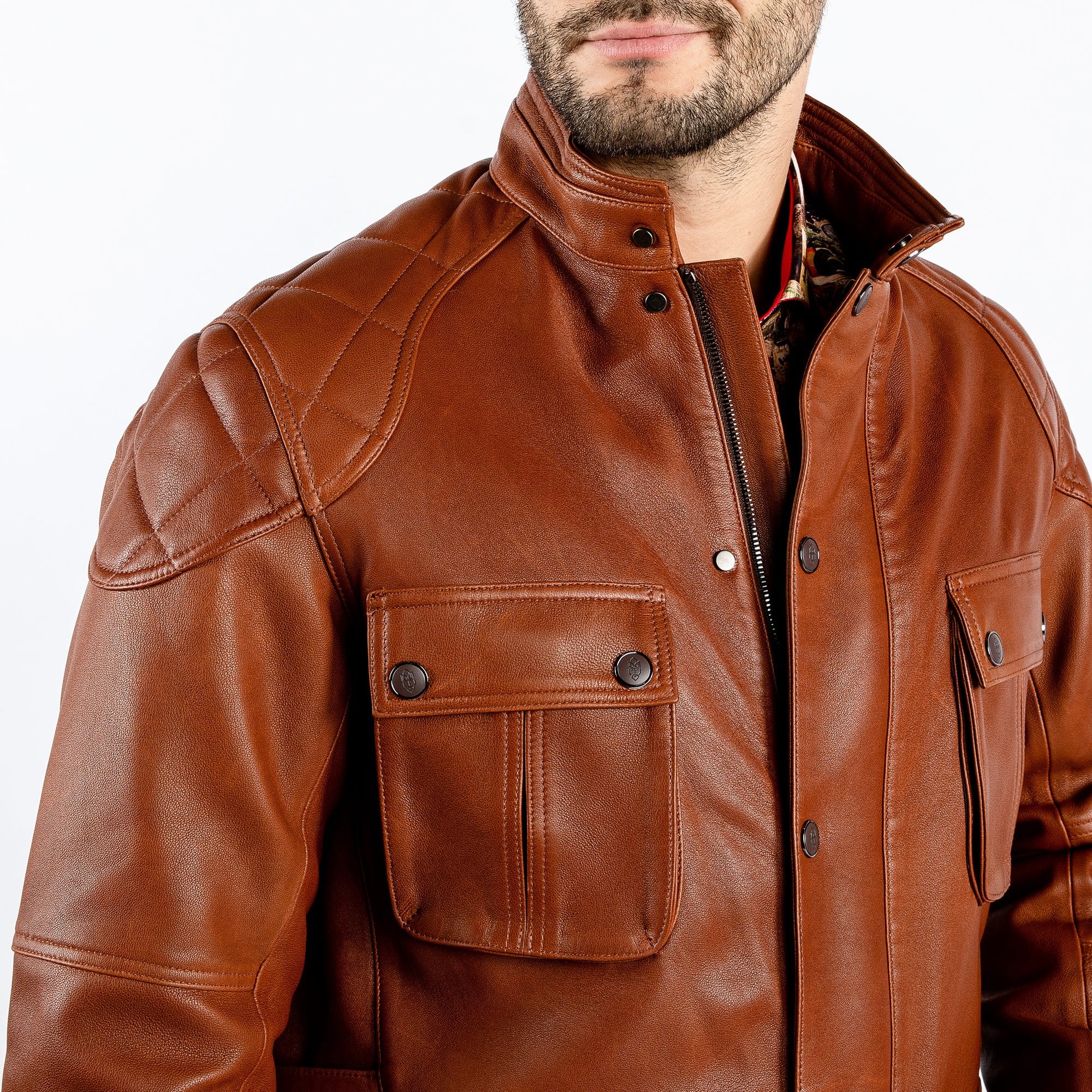4 Pocket Leather Jacket - Stylish & Functional – Claudio Lugli Shirts