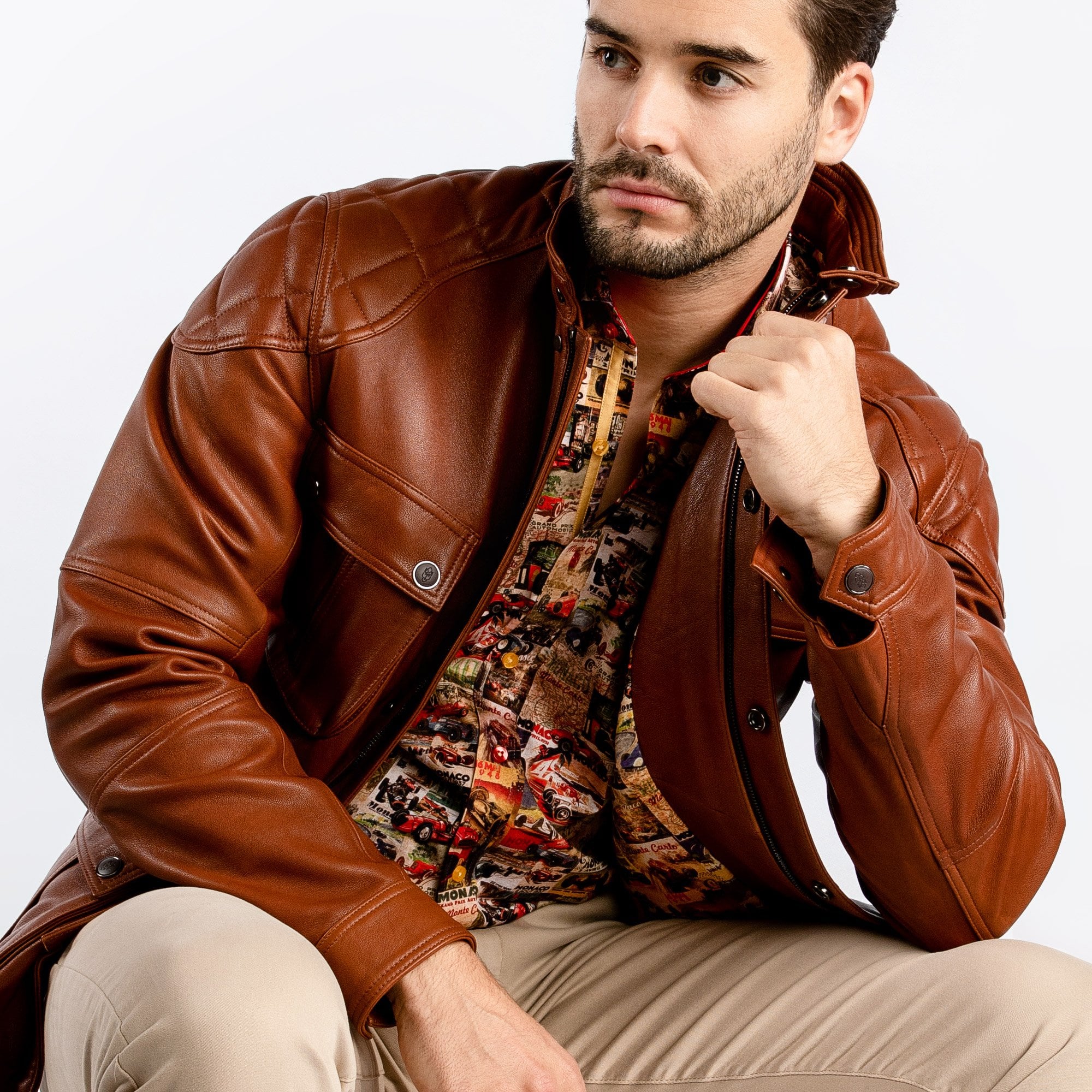 4 Pocket Leather Jacket - Stylish & Functional – Claudio Lugli Shirts