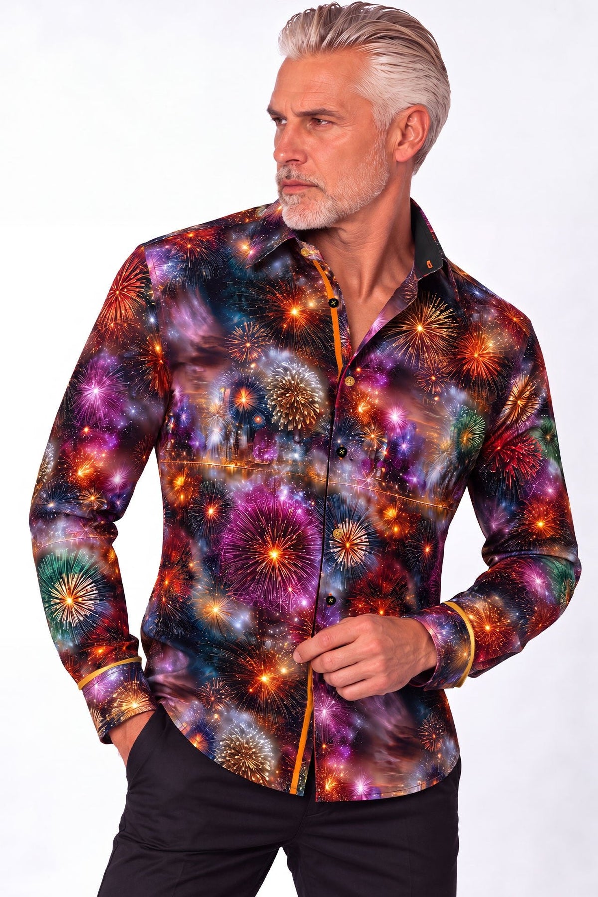 The Firework Night Print Shirt - Claudio Lugli Shirts