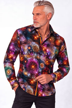 The Firework Night Print Shirt - Claudio Lugli Shirts