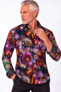 The Firework Night Print Shirt - Claudio Lugli Shirts