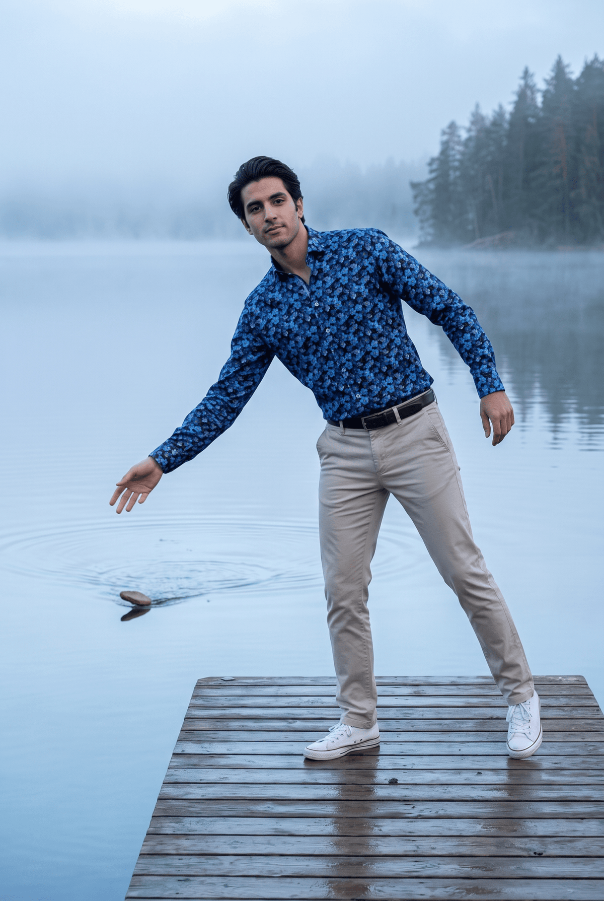 The Forget Me Not Garden Print Shirt - Claudio Lugli Shirts