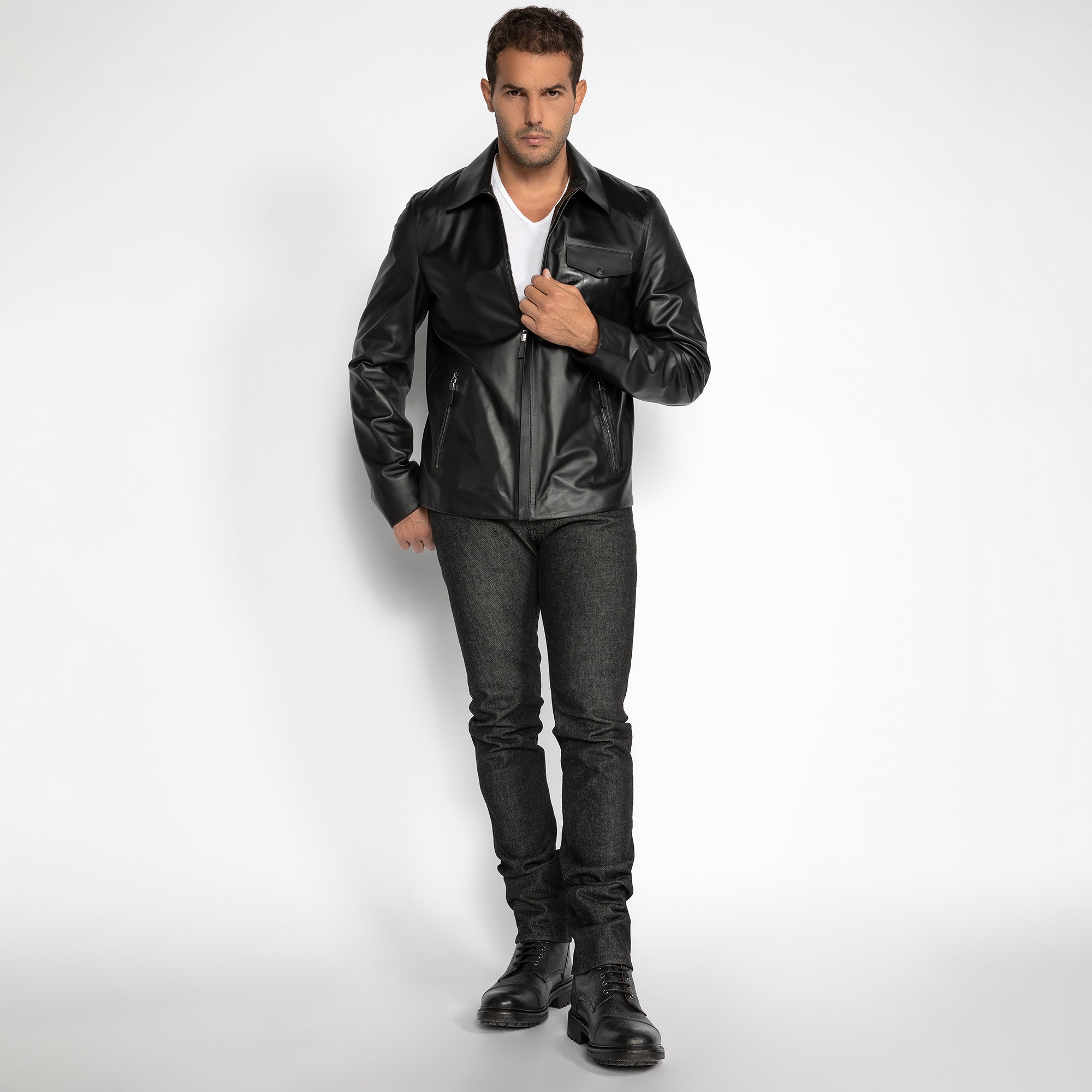 The Rebel Leather Jacket - Jet Black | Claudio Lugli